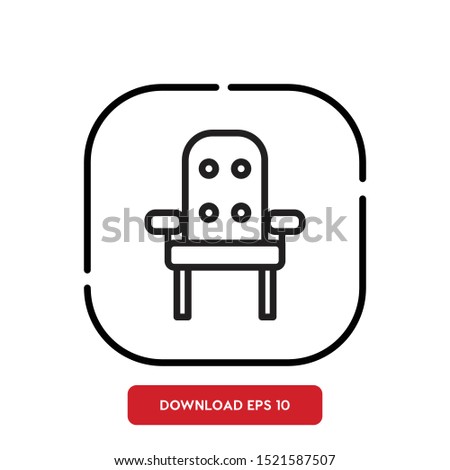 Home decor symbol, Chair outline vector icon