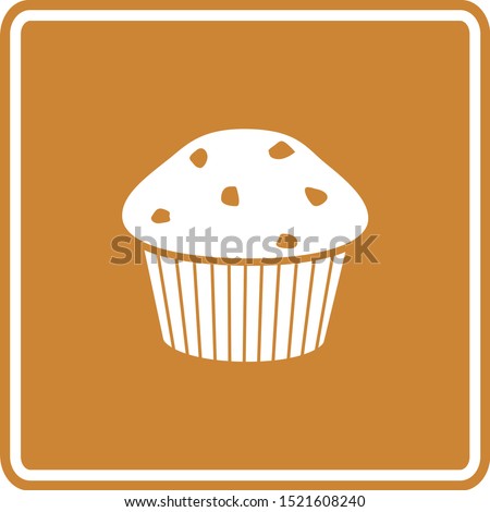 blueberry or chocolate chip muffin vector sign