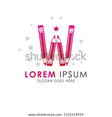 Initial letter W logo vector design template with white background and shades of maroon and pink color. Can be used for company logo or symbol