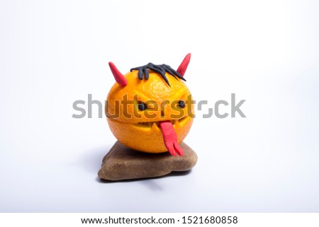 Halloween orange head with isolated on a white background.