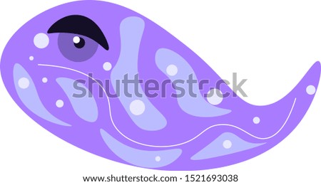 Purple fish, illustration, vector on white background.