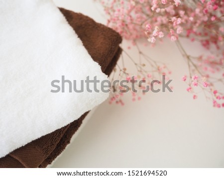 spa towels on white surface