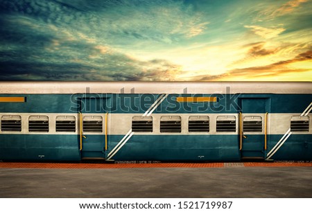 Indian Railway at station,Bangalore,Karnataka,India _ Image Royalty-Free Stock Photo #1521719987