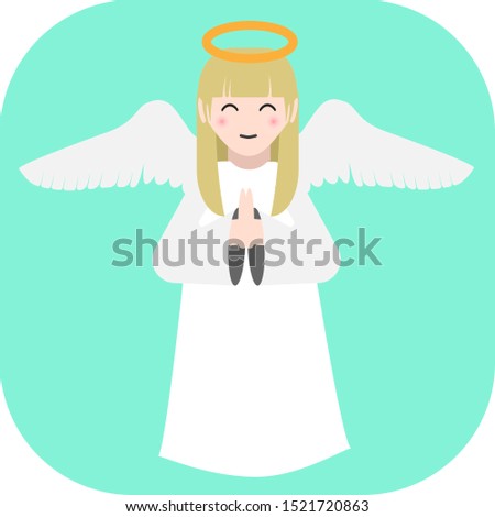 Minimalist colorful angel on a colored background.
Ideal for icons, medals or badges.