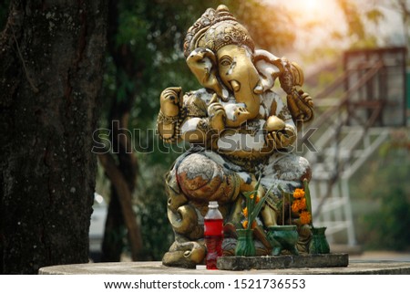 Ganesha is the god of success. That Hindus in India And Buddhists around the world respect And worship. The Statue of Ganesha God of Infergrity.