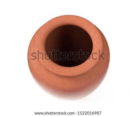 Broken clay vase isolated on white background. 3d render image.