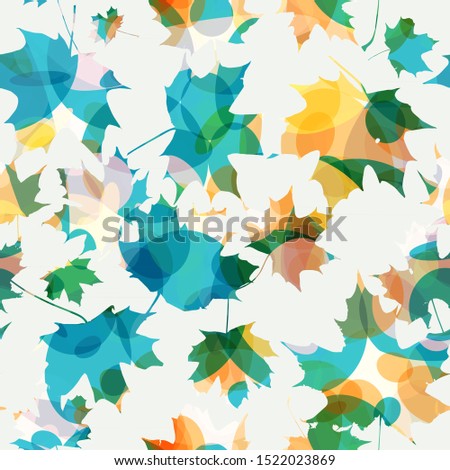 Light seamless texture with painted fallen leaves. Abstract vector background for web page, banners backdrop, fabric, home decor, wrapping