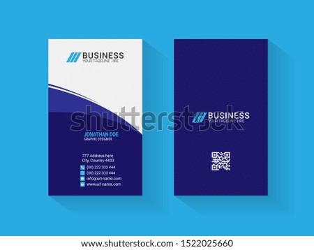 Modern creative business card set template with round shape design and dark blue and cyan color design vector design