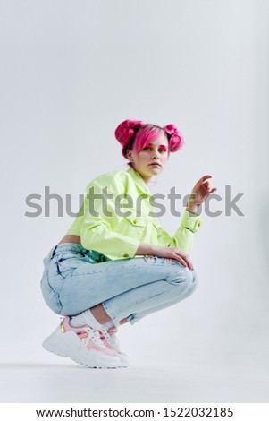 woman model young girl looking at the camera with a beautiful haircut