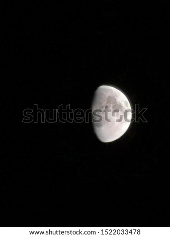 Half moon is so beautiful during a clear night sky in Switzerland