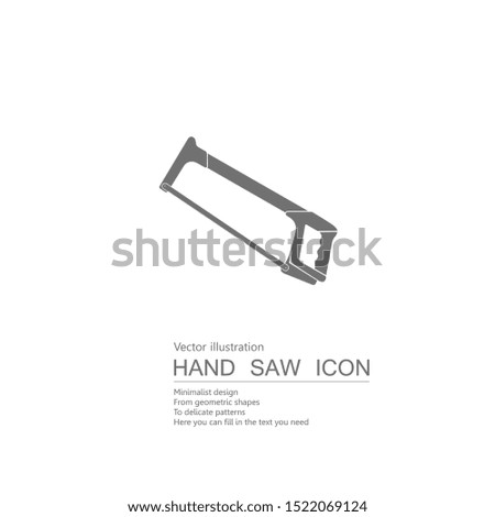 Vector drawn hand saw. Isolated on white background.