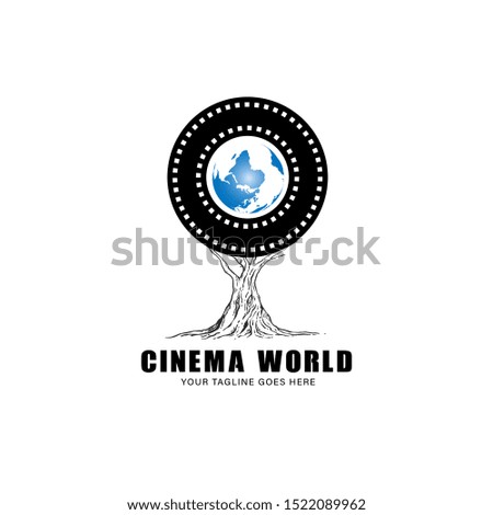 cinema world logo design, icon design template elements