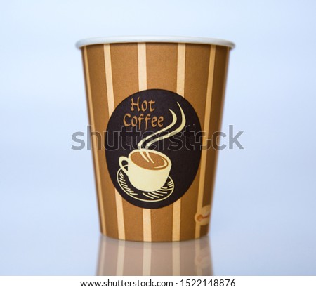 Beautiful cardboard disposable cup for coffee and other.