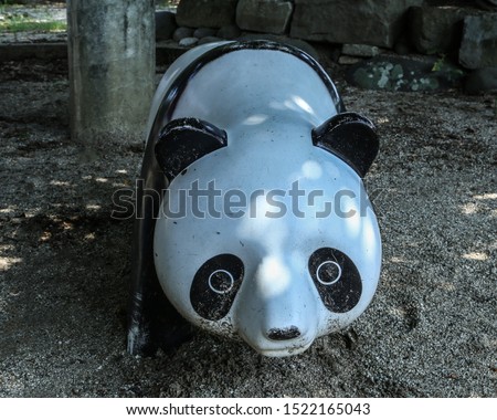 Cute Panda Statue in Japanese Park 