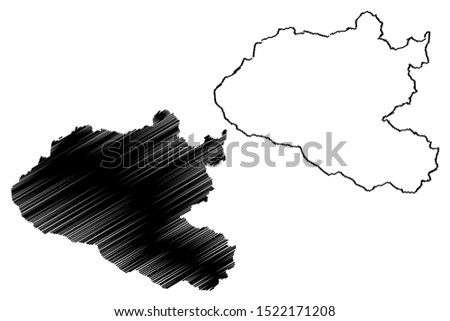 Xiangkhouang Province (Lao People's Democratic Republic, Muang Lao, Provinces of Laos) map vector illustration, scribble sketch Xiangkhouang map