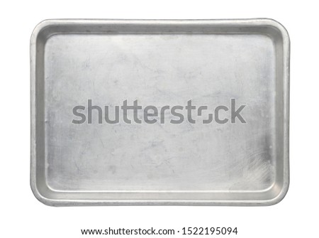 Metal baking pan aluminum tray (with clipping path) isolated on white background Royalty-Free Stock Photo #1522195094