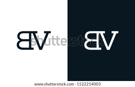 Minimalist line art letter BV logo. This logo icon incorporate with two letter B and V in the creative way.