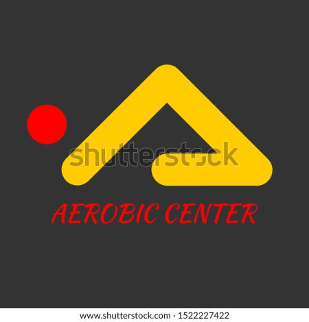 the aerobics center logo in golden yellow which shows luxury and red as a form of spirit.