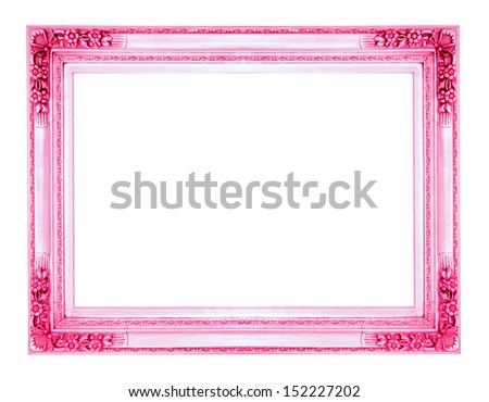 Antique wooden frame with a beautiful color on a white background.