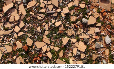 texture and background of old and broken tiles in the autumn season
