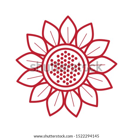 autumn sunflower seasonal isolated icon vector illustration design