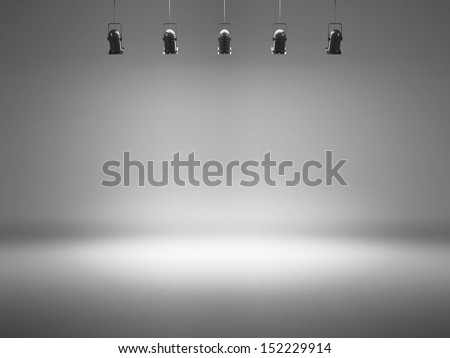 grey spotlight background with lamps