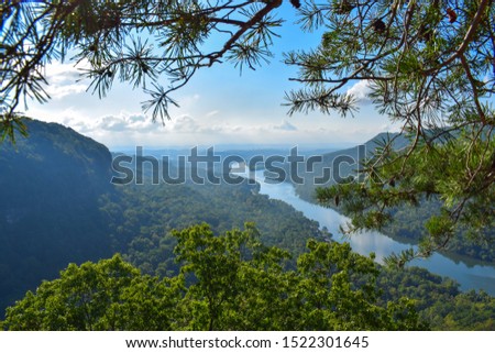 Tennessee River Gorge with Green Framing Natural Royalty-Free Stock Photo #1522301645