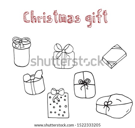 Vector colorless set "Christmas gift".