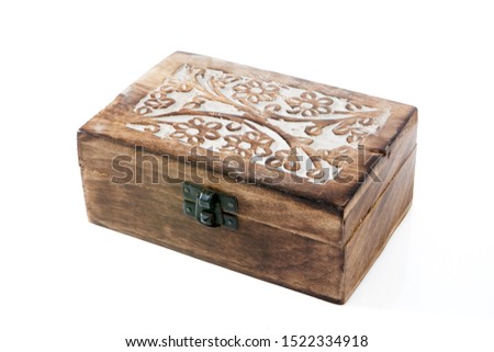 wooden box isolated on white