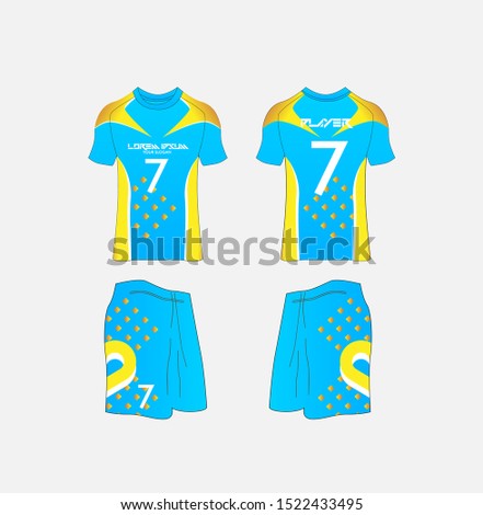 vector t-shirt sport design template,volleyball, Soccer or football jersey mockup,uniform front and back view.