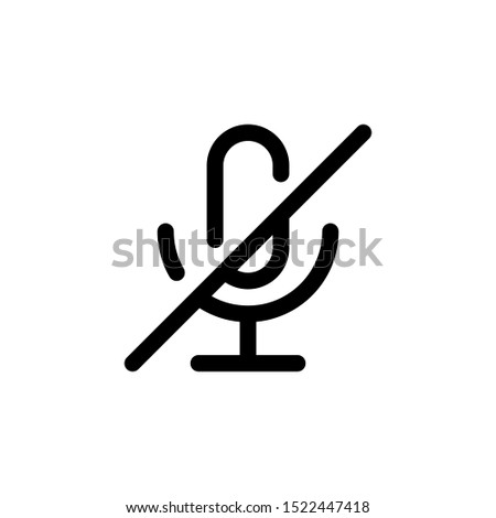 Microphone Stop Icon Outline Vector