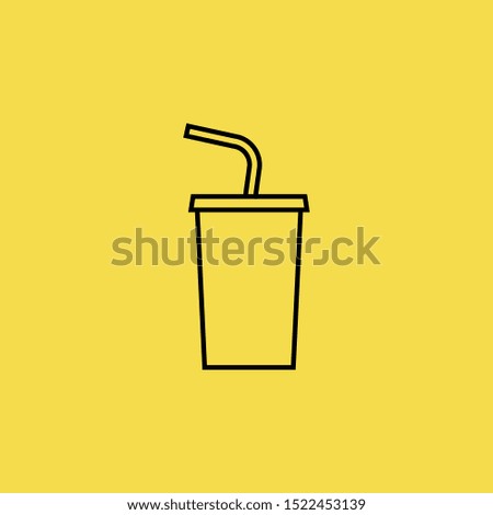 Cola icon isolated on Yellow Background. Fast Food Concept. - Vector 