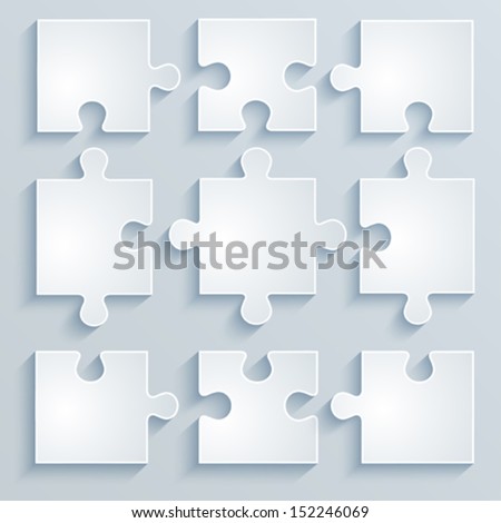 Parts of paper puzzles. Business concept, template, layout, infographics. Royalty-Free Stock Photo #152246069