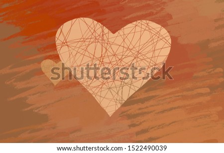 Poster heart shape. 2d illustration. Greeting card. Feelings and celebration occasion. February month holiday festival.