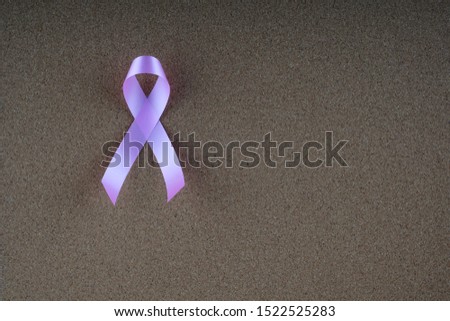 Pink ribbon breast cancer. Copy space.