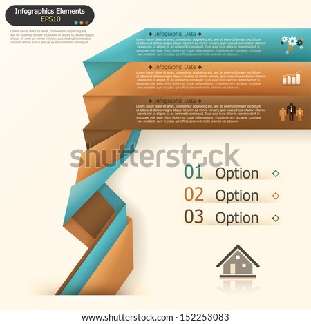 Modern infographics options banner with woven paper sheets. Vector. Can be used for web design and  workflow layout
