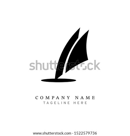Logo design with vector or boat silhouette illustrations - vector