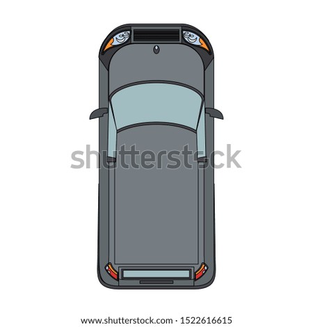 top view of classic car over white background, vector illustration