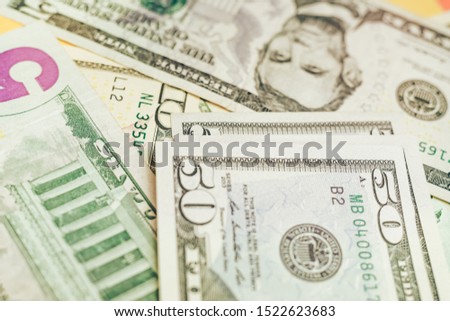 Close up Beautiful Dollars Background. American, US Dollars Cash Money. One Hundred Dollar Banknotes. 
