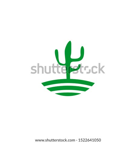Cactus plant logo design inspiration vector illustration template