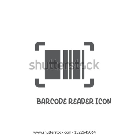 Barcode reader icon simple silhouette flat style vector illustration on white background.