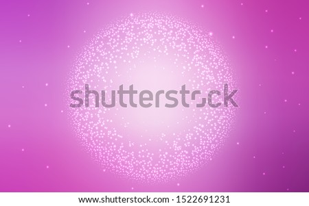 Light Pink vector background with astronomical stars. Space stars on blurred abstract background with gradient. Template for cosmic backgrounds.