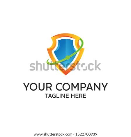 Abstract shield symbol is simple and colorful