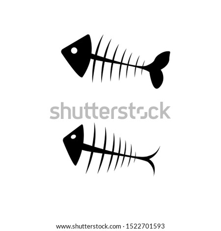 2 different fish skeletons, vector graphics. Isolated on a white background. Vector EPS10.