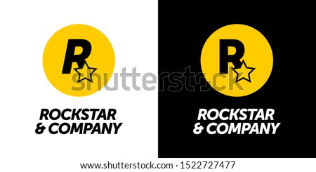 ROCKSTAR AND COMPANY community logo design. for your businness, print and logotype. vector icon letter r
