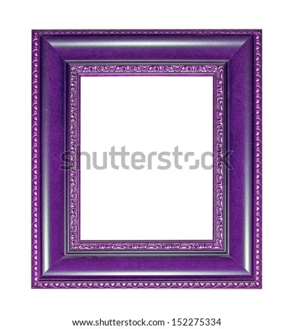 Old Antique Purple  frame Isolated Decorative Carved Wood Stand Antique Black  Frame Isolated On White Background