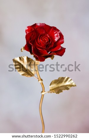 unfading copper man-made red rose