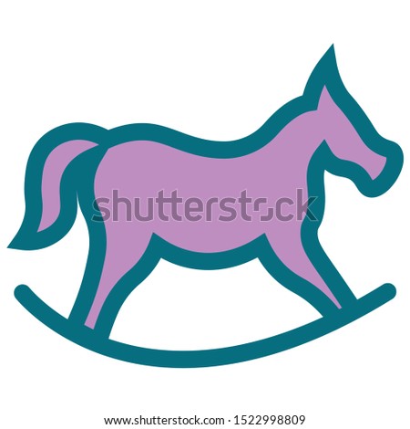 Colorful line icon horse toy