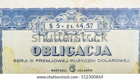 Vintage elements of paper banknotes, Poland