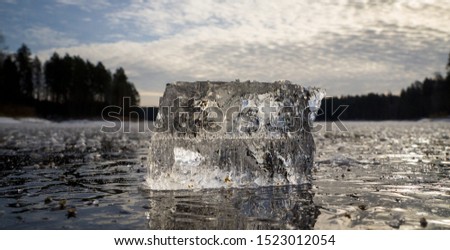 lake winter icicle on ice